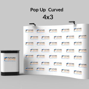 Pop-Up Backdrop Printing in Riyadh | Curved 4x3